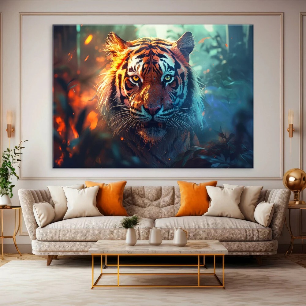 Tiger Wild Animal Painting Art Jungle Unframed Canvas Print Australian Wall Art