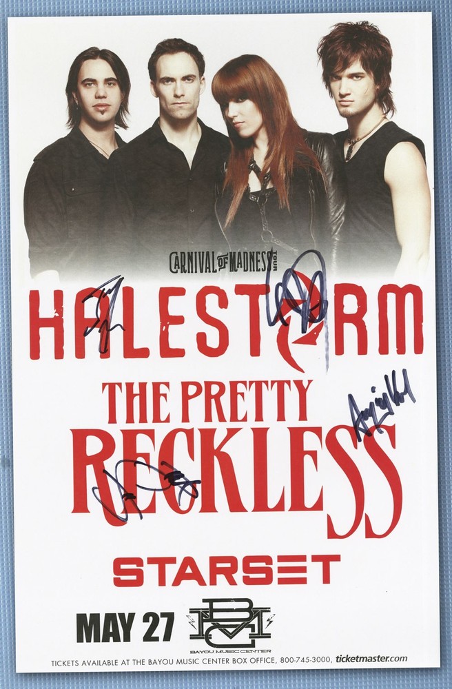 Halestorm signed autographed concert poster Joe Hottinger, Arejay Hale