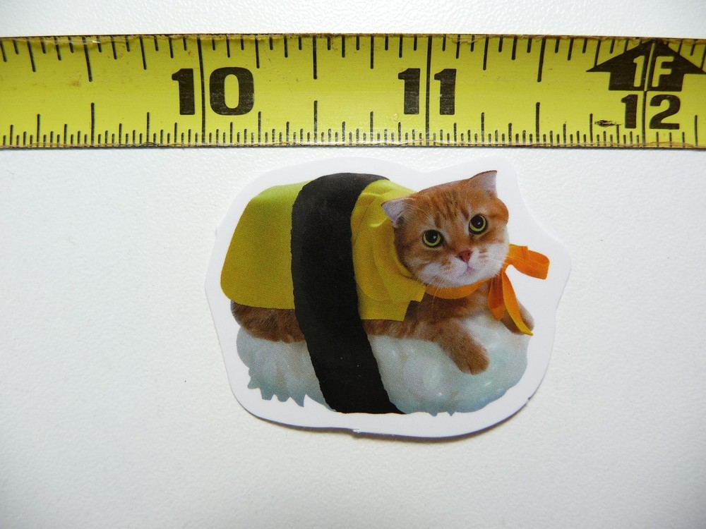 Funny Cat Kitten Sushi Food Sticker Decal Cute Pet Feline Lover