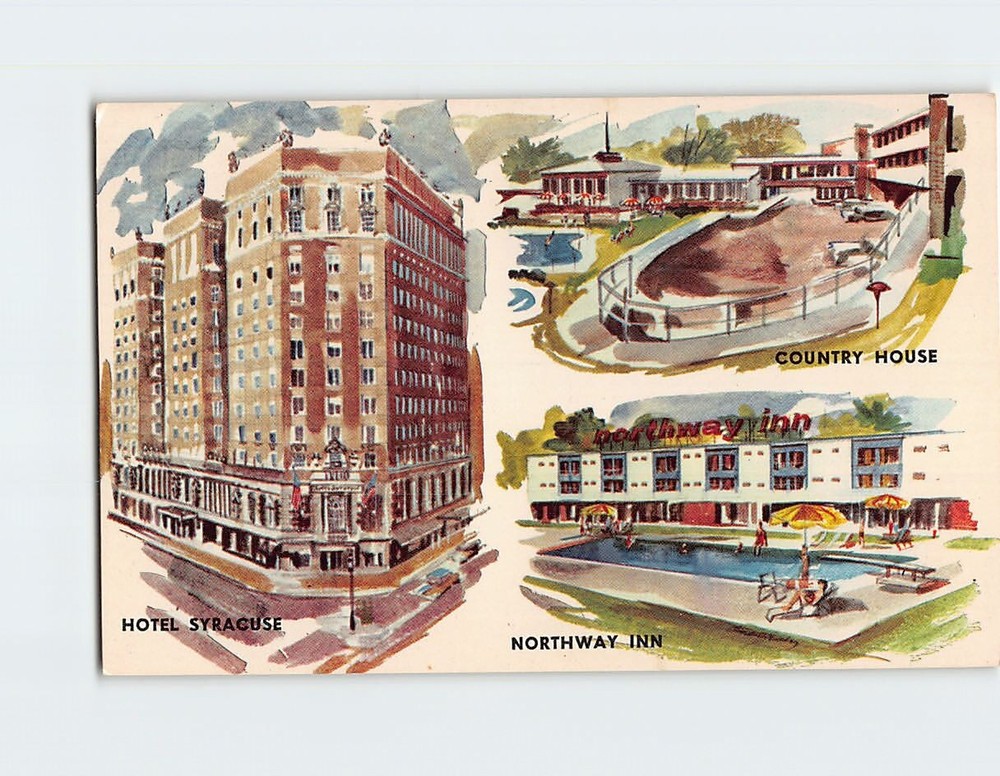 Postcard Hotel Syracuse, Country House & Northway Inn New York USA