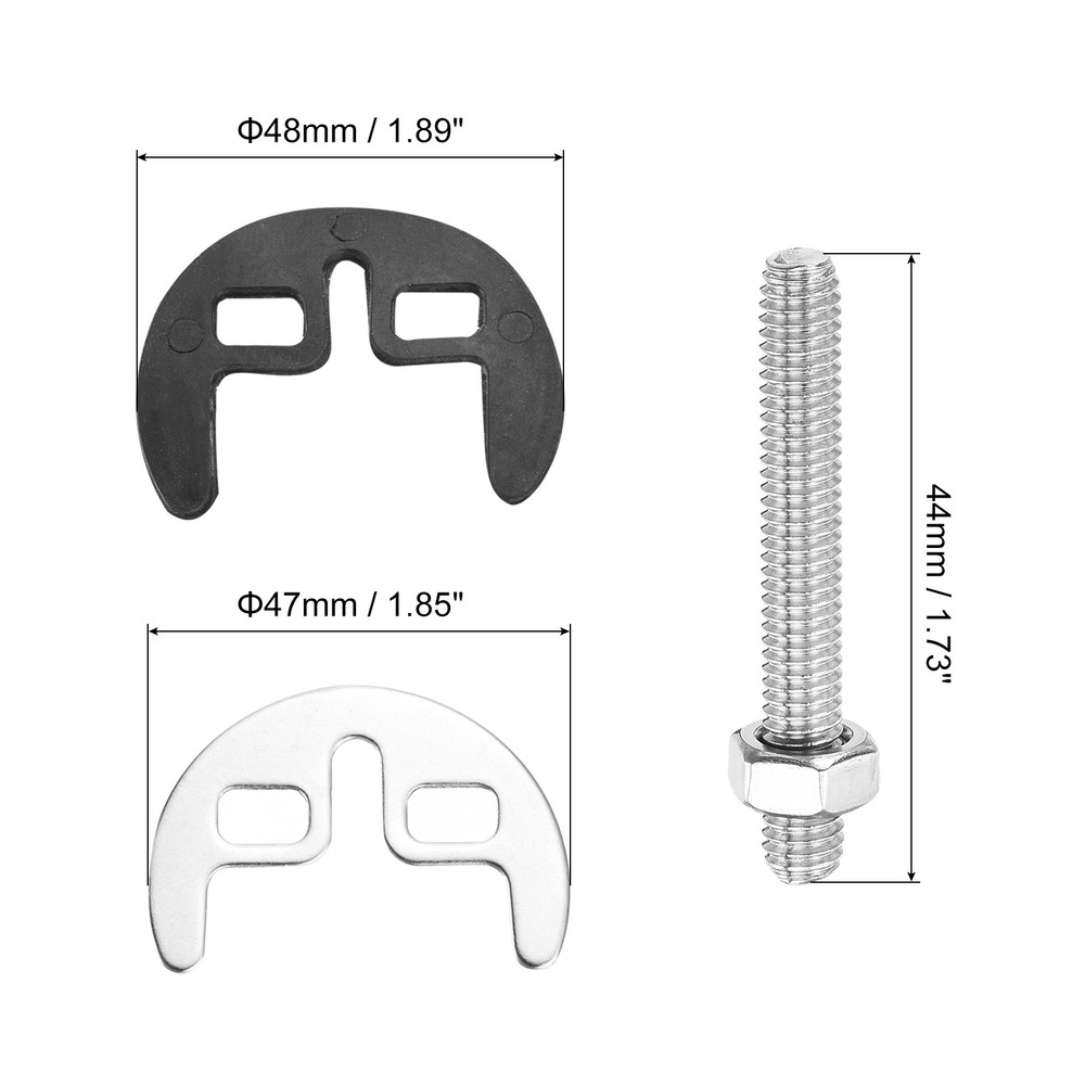 1 Set Faucet Fixing Bracket Faucet Horseshoe Double Hole, Stainless Steel Silver