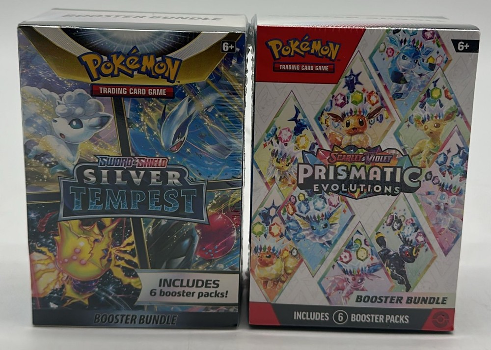 Lot of (2) Pokemon Booster Bundles Prismatic Evolutions Silver Tempest SEALEDPROBSTEIN is actively accepting consignments !!