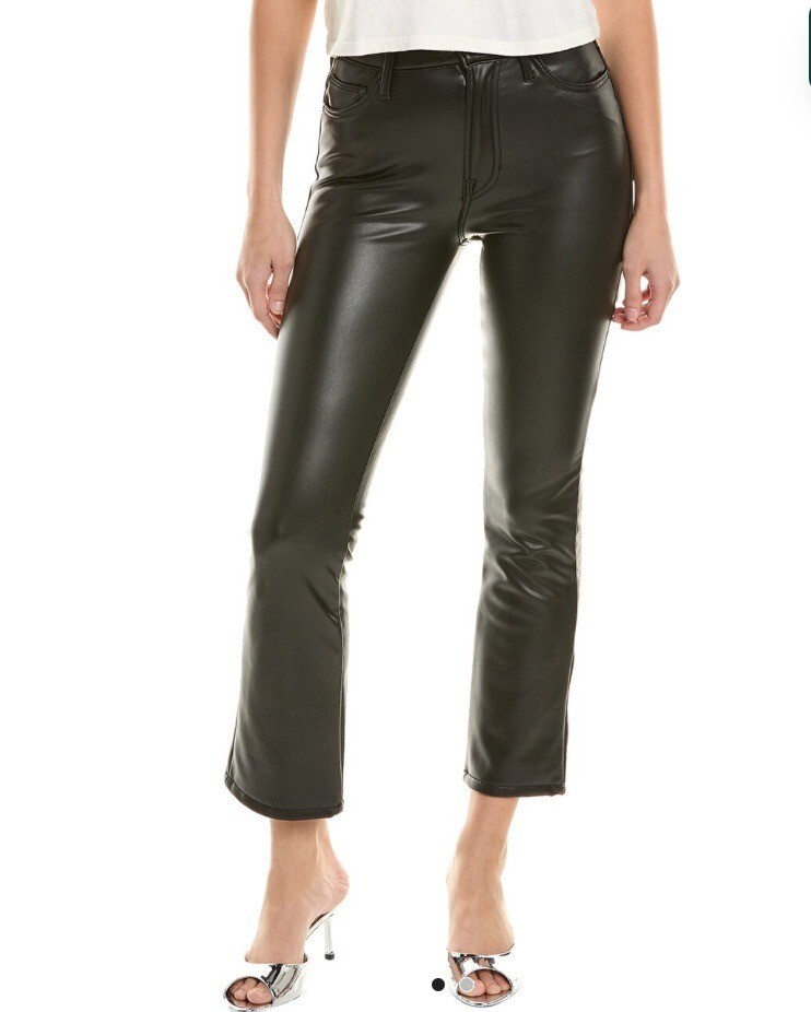 Black Faux Leather Ankle Pants for Women Size 24 by Mother The Insider