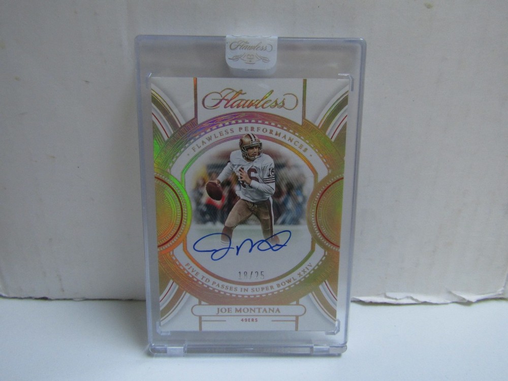 2023 Panini Flawless Joe Montana Gold Performances On Card Auto 18/25 49ers
