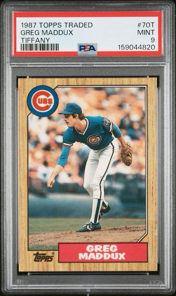 1987 Topps Traded Tiffany Greg Maddux #70T Psa 9 Mint Rookie