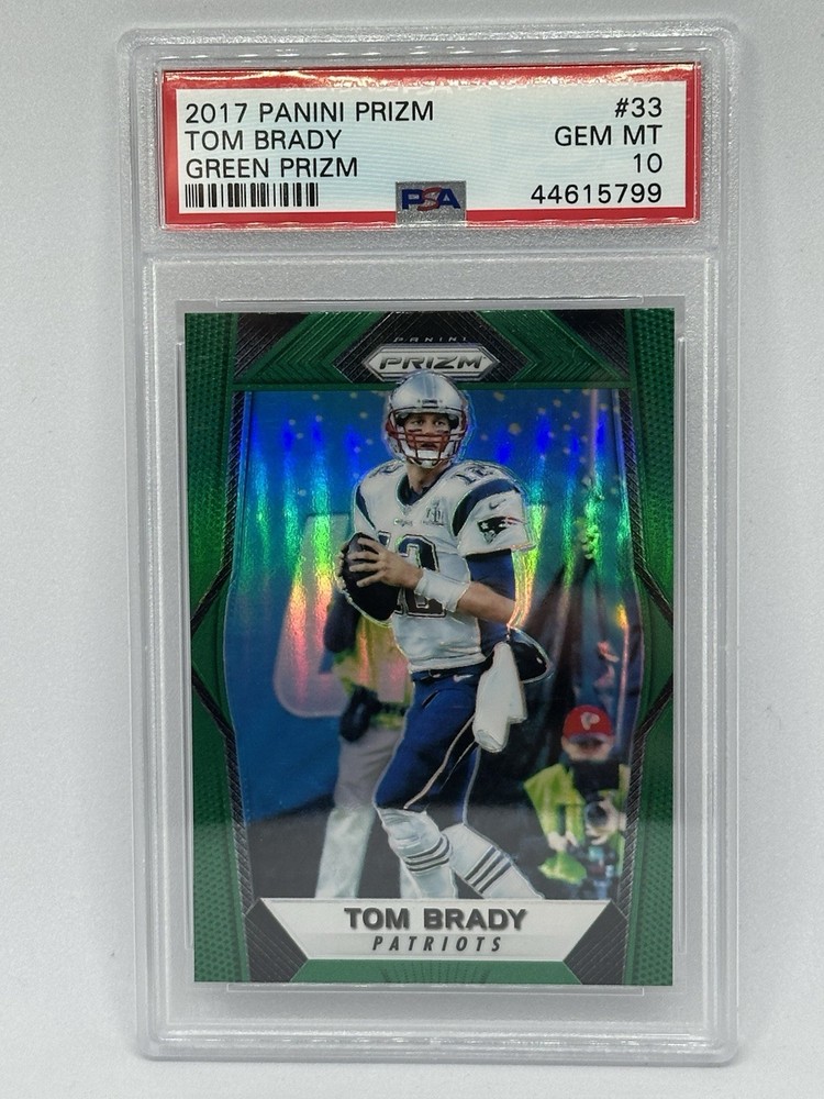 2017 Panini Prizm Tom Brady 🐐Green Prizm #33 PSA 10 🔥