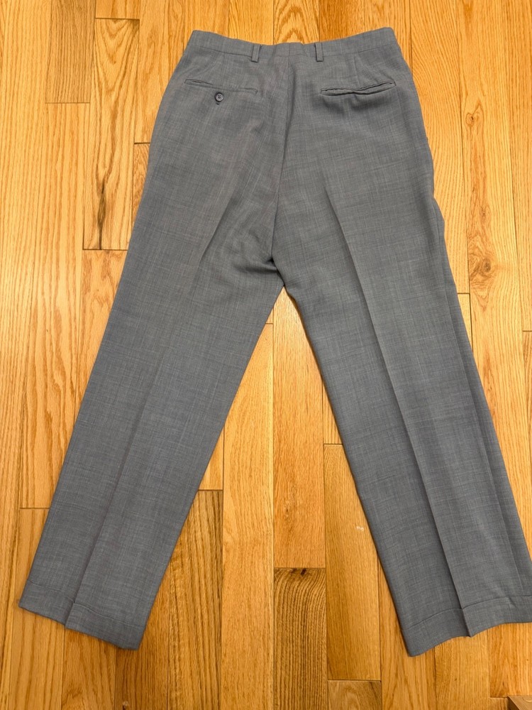 Vintage Hart Schaffner Marx Dress Pants 32x29 Flat Front Blue Classic