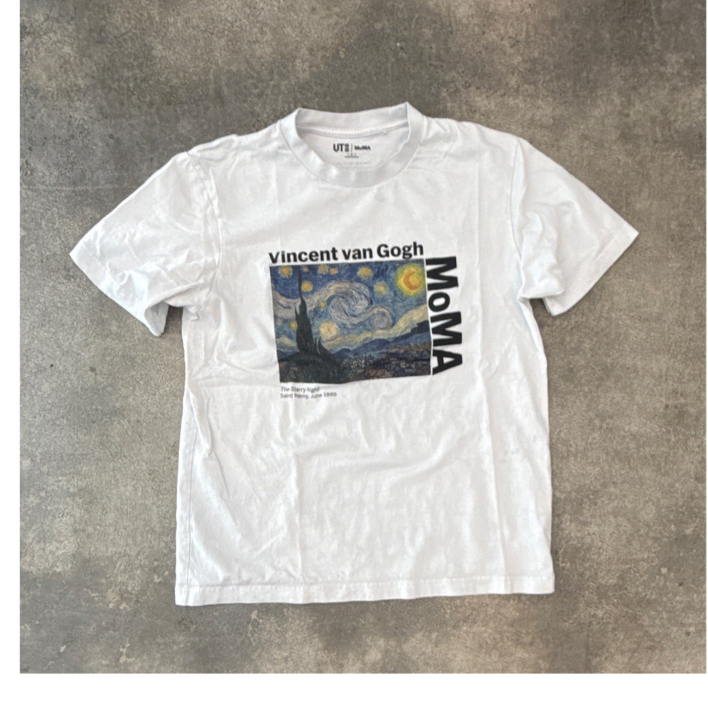 Uniqlo UT MoMA Vincent van Gogh The Starry Night Men's T-Shirt White Size S