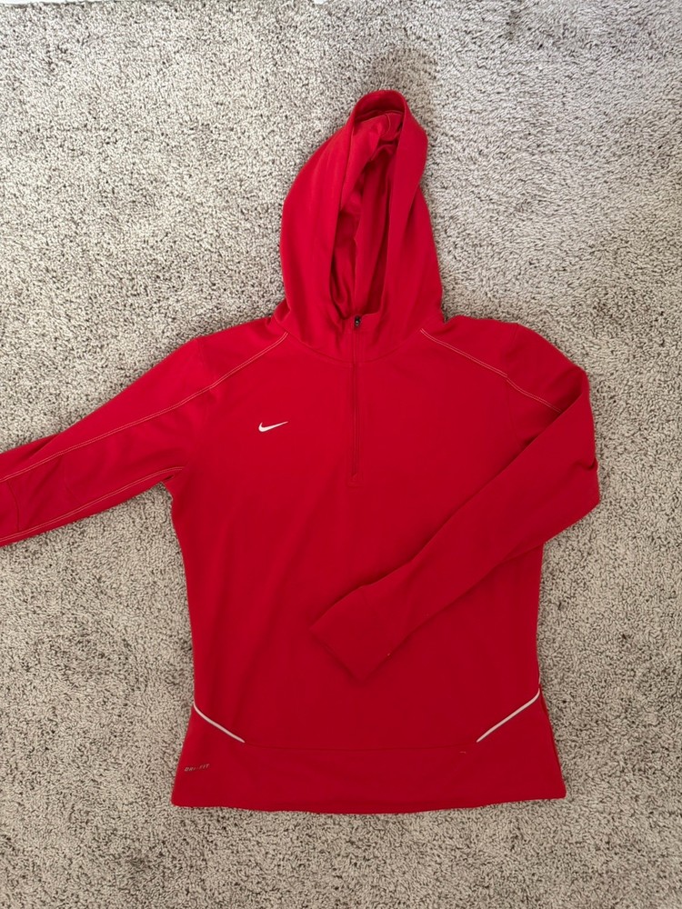 Nike Dri-FIT Red Full Zip Running Jacket Women’s Medium Athletic Activewear