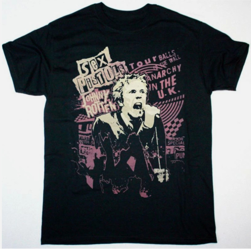 Sex Pistols Johnny Rotten Tour Ball To The Wall T-Shirt All Size