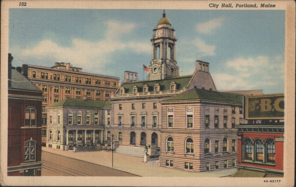 Portland, Maine ME City Hall Teich Original Vintage Postcard