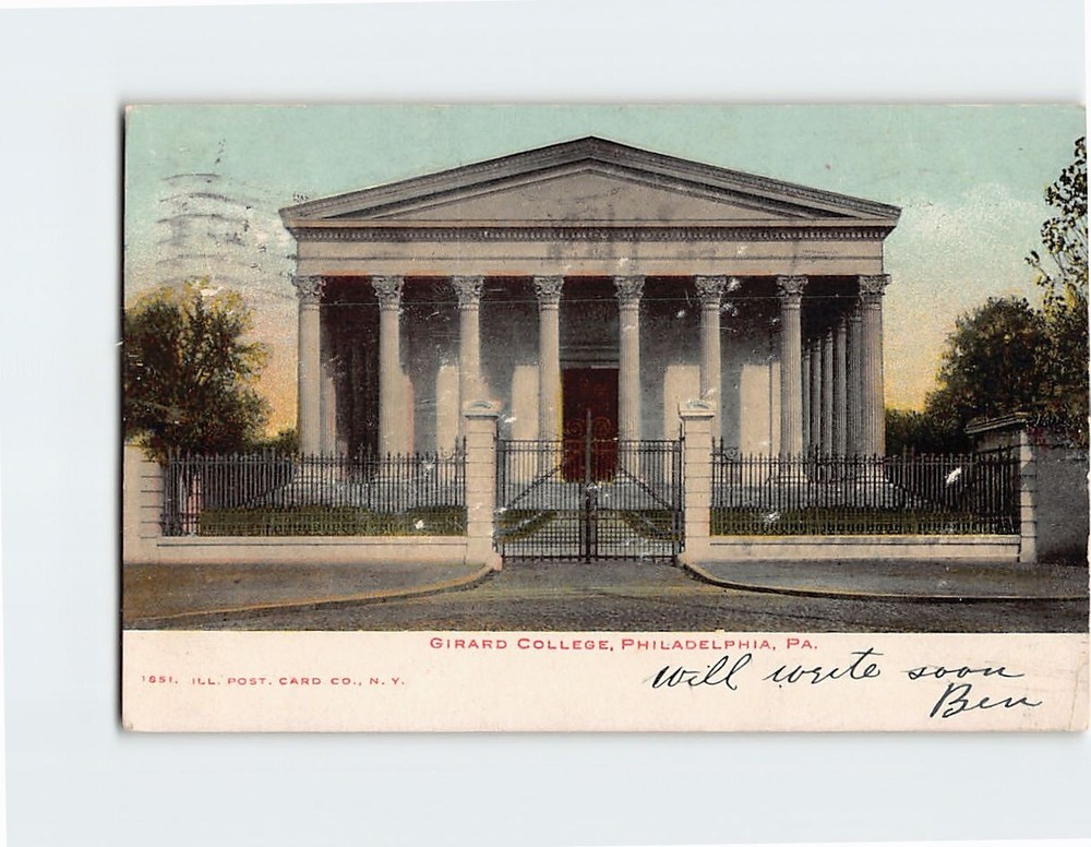 Postcard Girard College, Philadelphia, Pennsylvania