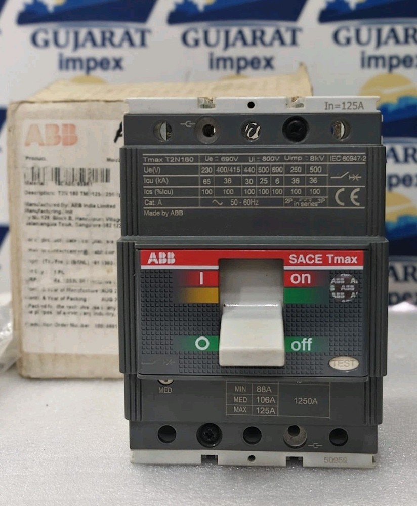 ABB SACE TMAX T2N 160 Industrial Circuit Breaker 125 Amps 3 Pole FREE SHIPPING