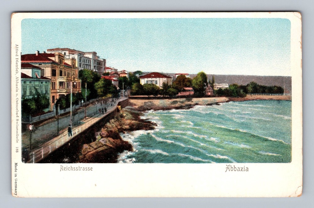 Croatia- Abbazia Imperial Street Coastal View Old Postal PC Vintage Postcard