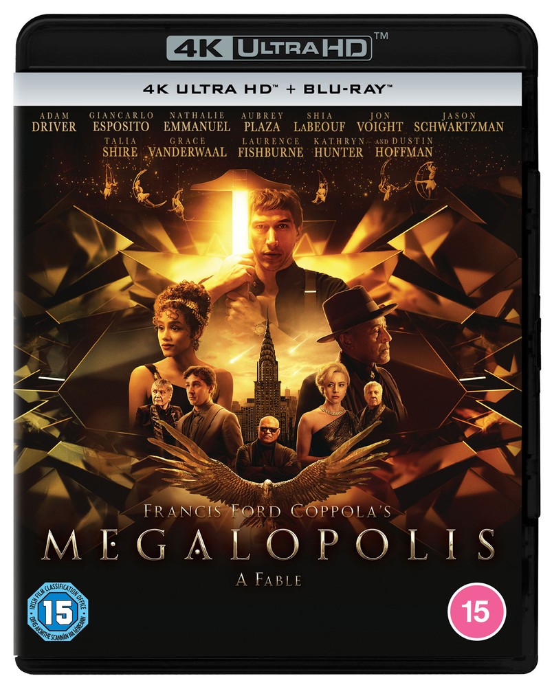 Megalopolis 4K UHD Blu-ray Starring Adam Driver Aubrey Plaza Chloe Fineman D.B. Sweeney