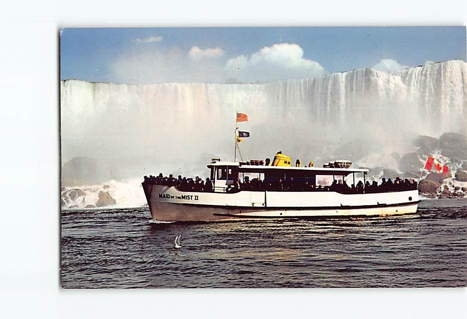 Postcard The Maid of the Mist passing the American Falls Niagara Falls NY USA