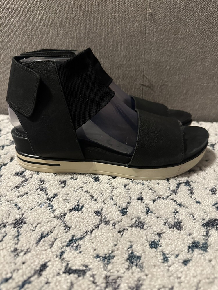 Eileen Fisher Women's Black Leather Slingback Sandals Size 8.5