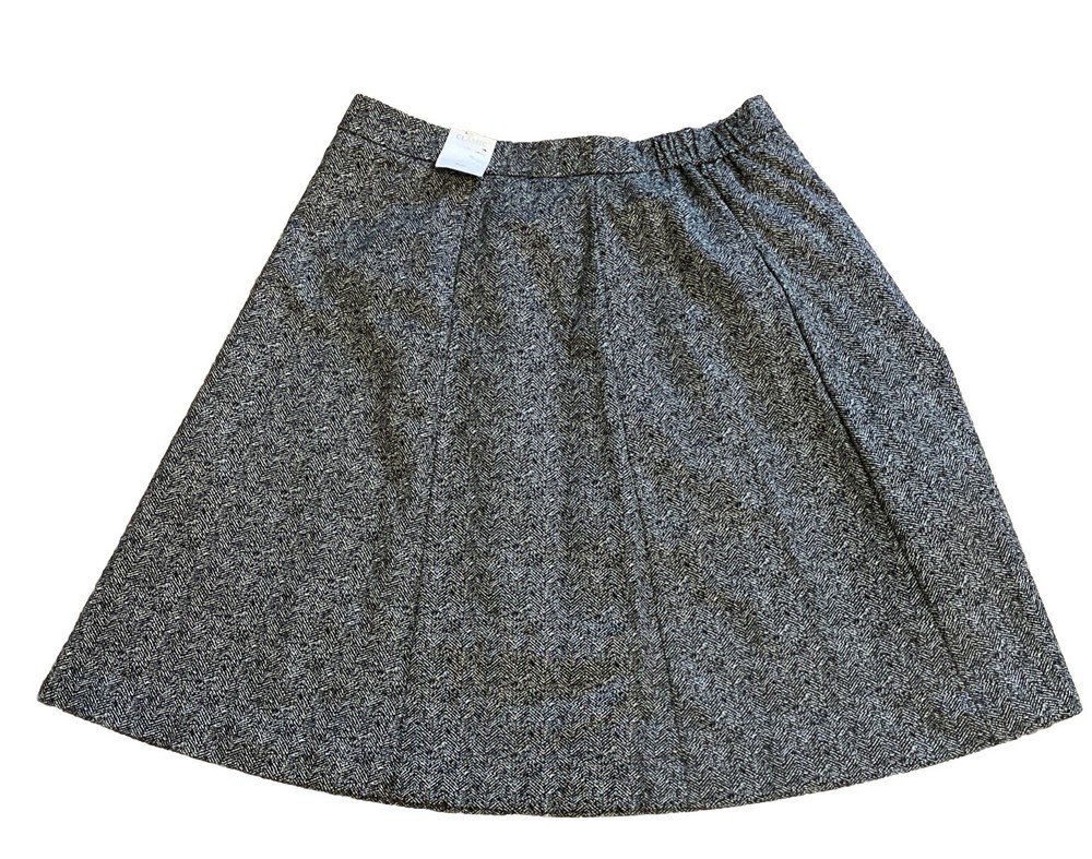 M&S Black Fleck Midi A-Line Skirt UK 18 EU 46 RRP £35 New