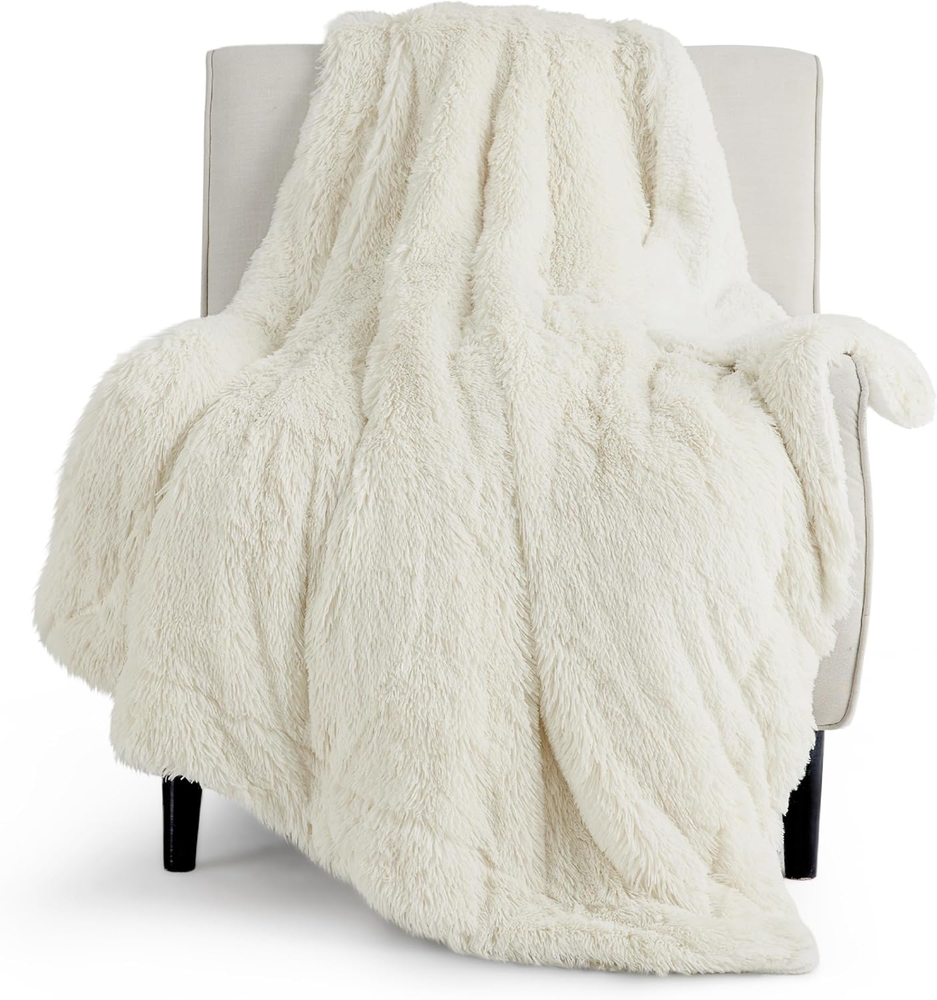 Cozy Plush Twin Sherpa Fleece Blanket 60x80 Perfect Holiday Gift for Couch or Bed