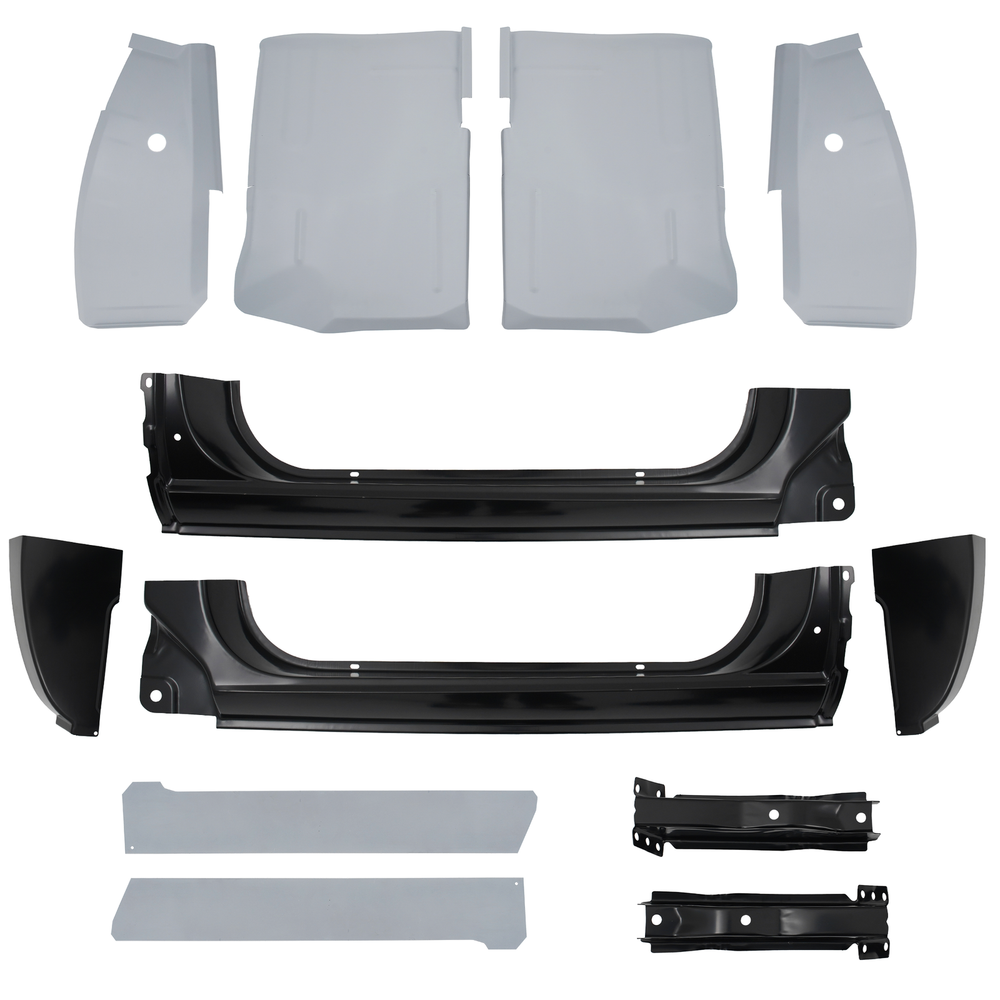 Rocker Panel Cab Corner & Floor Pan & Mount Set Fit 1973-87 Chevy & GMC C/K 2 Dr