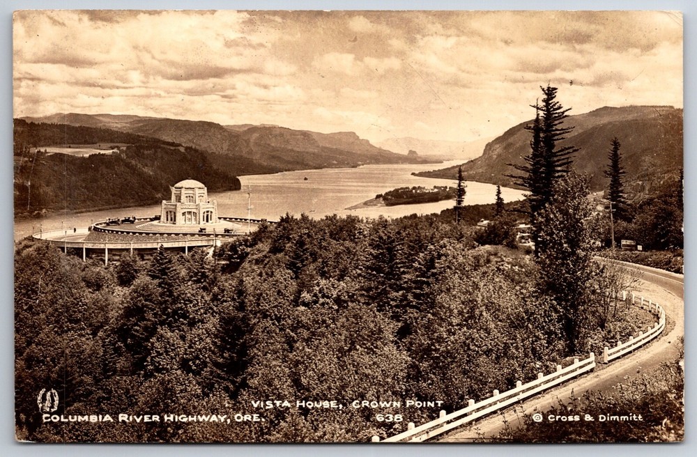 RPPC~Oregon~Vista House Crown Point On Columbia River Hwy~Real Photo Postcard