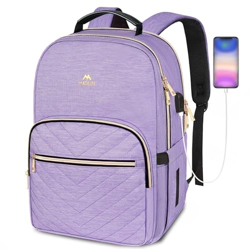 Stylish Anti-Theft 15.6 Inch Purple Laptop Backpack for Women & College Students