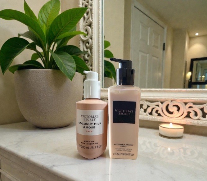 Victoria’s Secret Coconut Milk & Rose (Calm) Body Oil 6.7oz and Fragrance Lotion