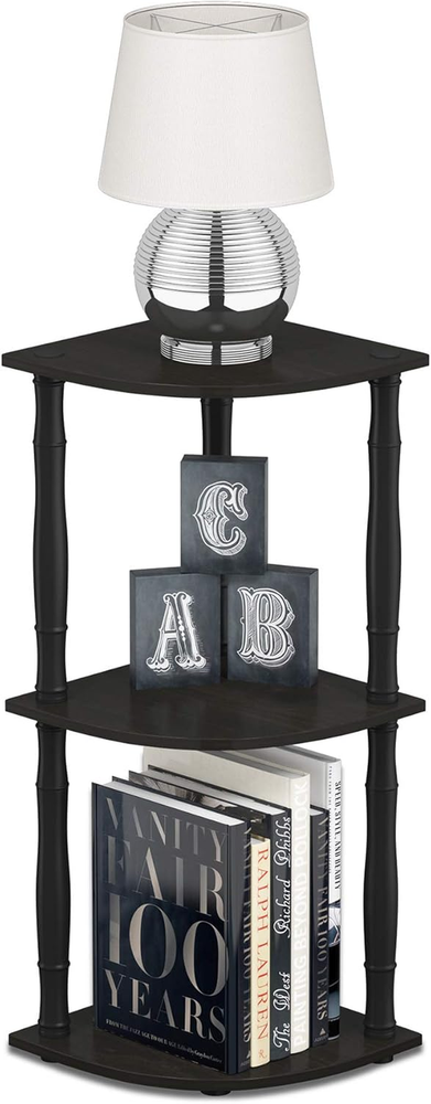 Furinno Turn-N-Tube 3-Tier Corner Display Rack Multipurpose Shelving Unit with C