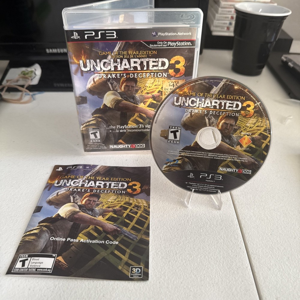Uncharted 3: Drake's Deception (Sony PlayStation 3, 2011) PS3 CIB, Complete, VG