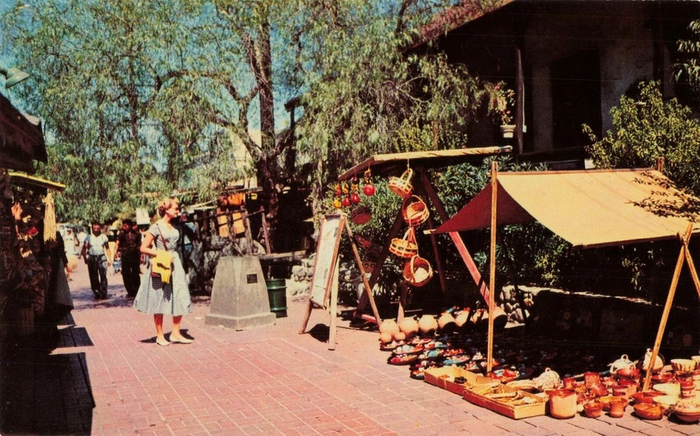 Olvera Street Mexican Street Market - Los Angeles California CA - Postcard