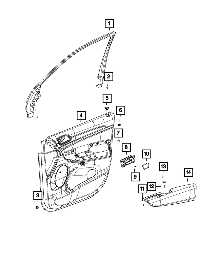 Genuine Mopar Front Door Trim Panel Left 6CV862XRAD