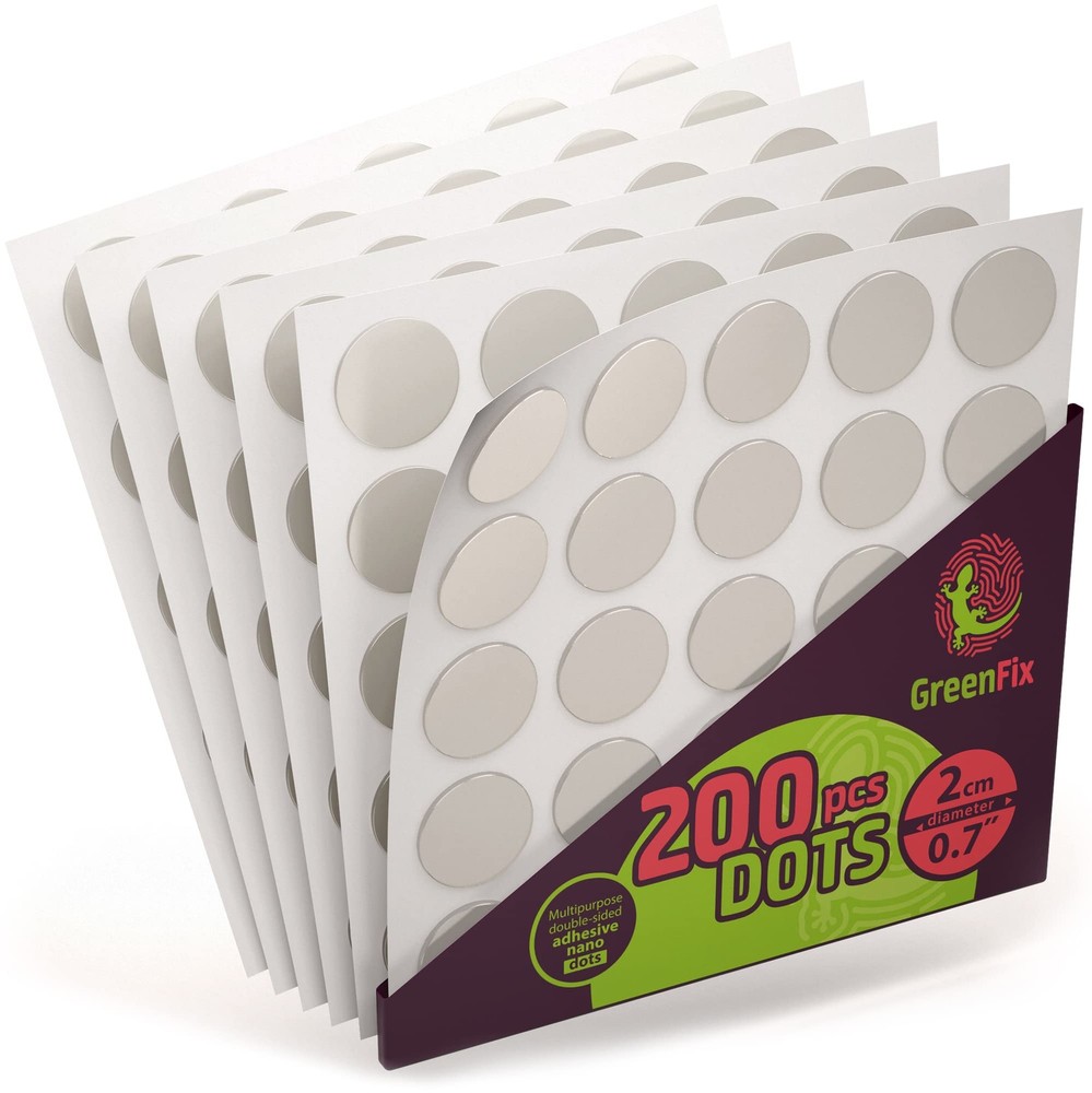 Large Double Sided Sticky Dots 200PCs - Clear Round Mounting Putty - Sticky T...