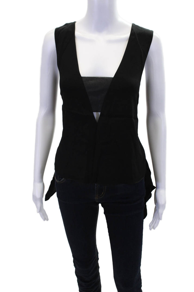 BCBGMAXAZRIA Womens Textured Square Neck Sleeveless Tank Top Black Size MFree Shipping in US $100+ Orders | $6.95 Orders Below