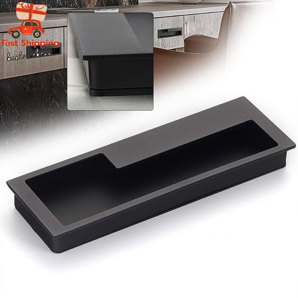 NEW Invisible Sliding Door Flush Recessed Handle Pull Handle Set 20.2CM Black