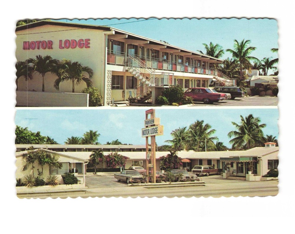 Parkway Motor Lodge HOWLEY's Restaurant West Palm Beach FL vintage postcard Unp