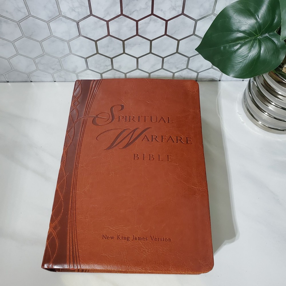 NKJV 1982 Spiritual Warfare Bible Brown Soft Leather Cover  