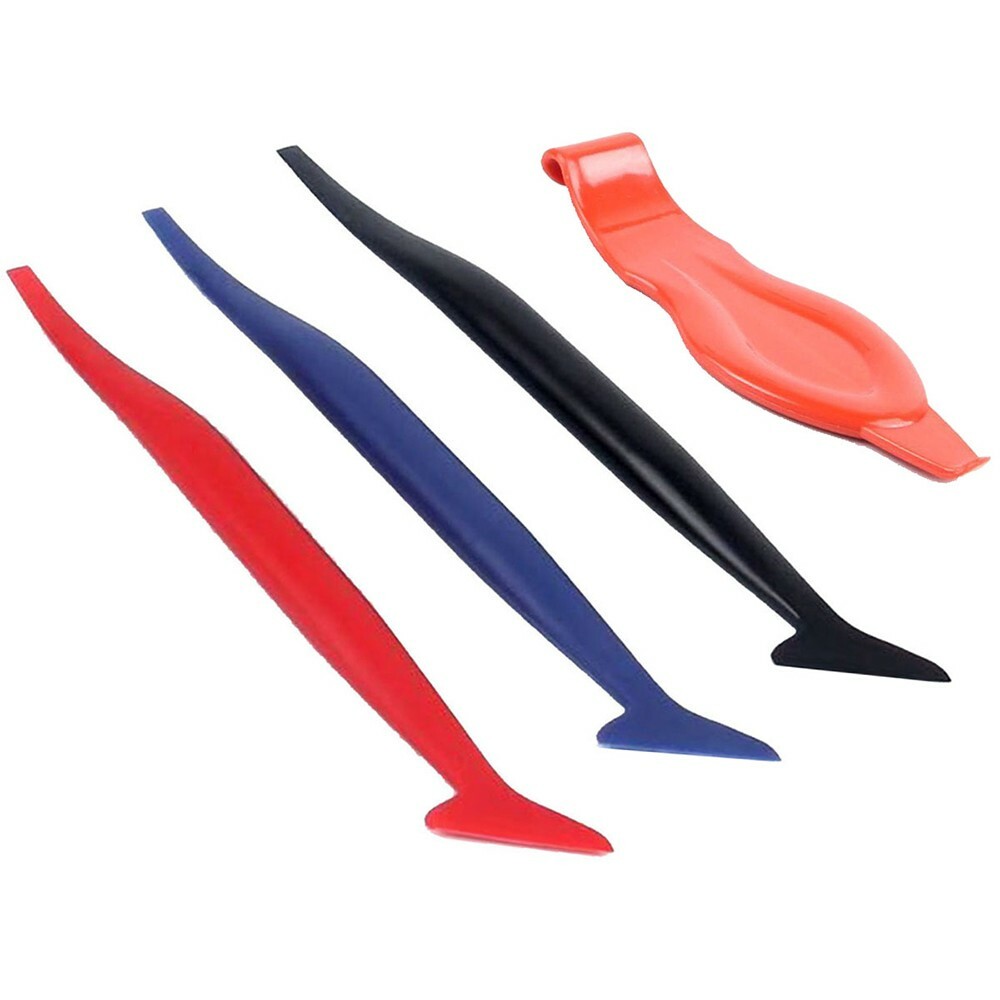 4-Piece Vinyl Tinting Kit with Carbon Fiber Squeegee for Window Film