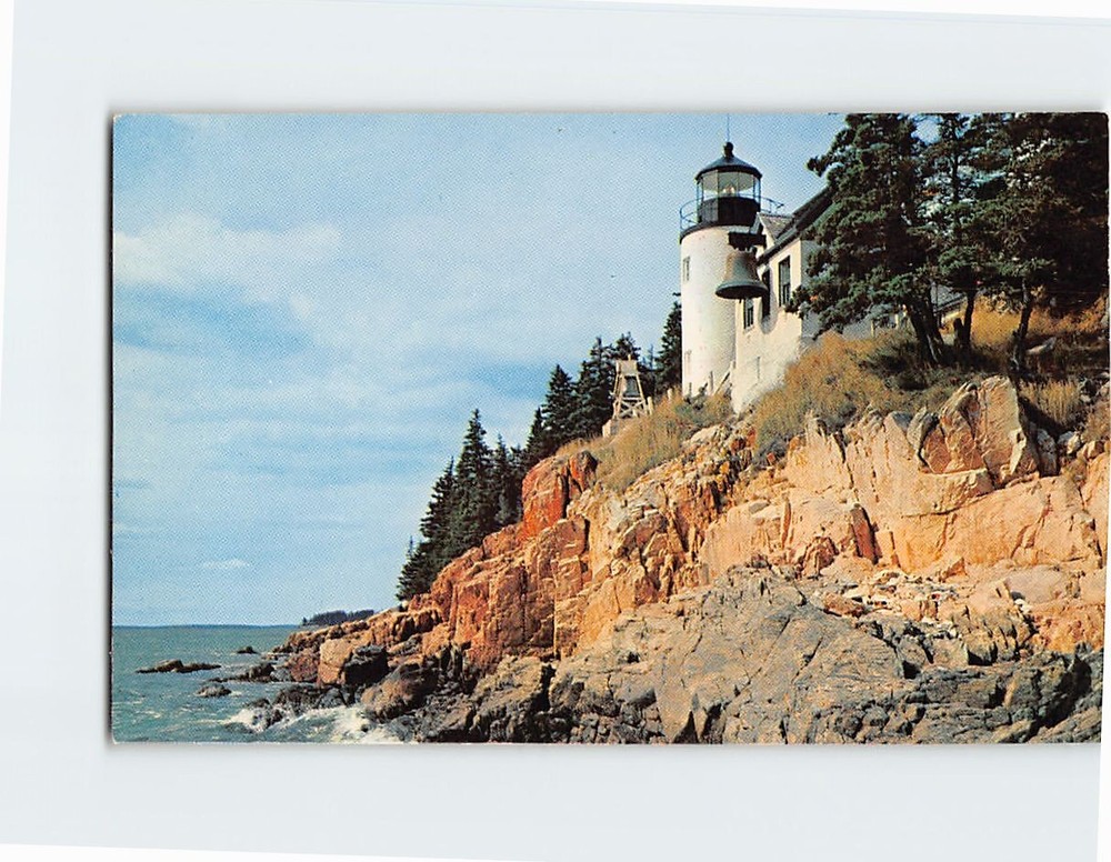Postcard Bass Harbor Head light on Mt. Desert Island Bass Harbor Maine USA