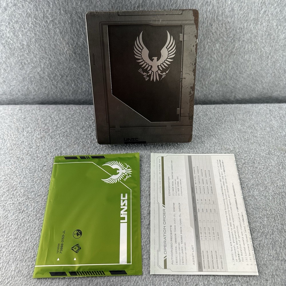 Halo 5 Guardians Legendary Limited Edition UNSC Steel Book Metal Case NO GAME
