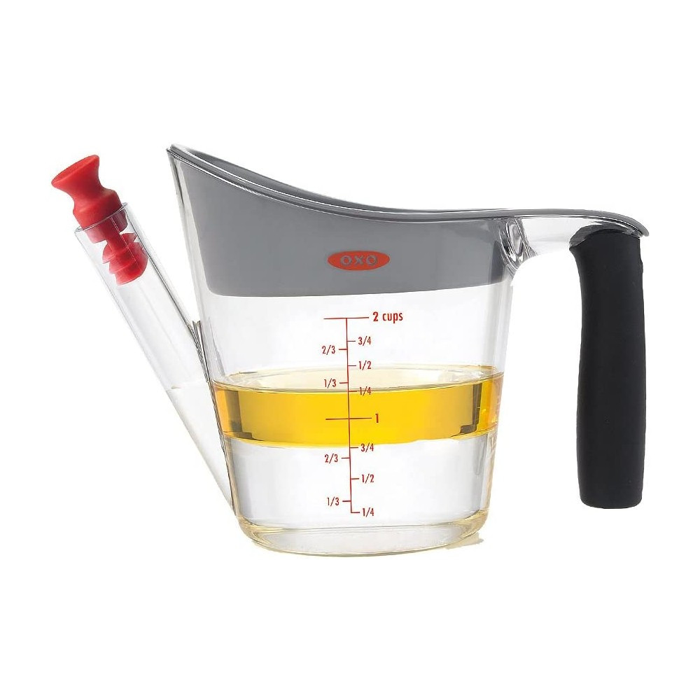 OXO Good Grips Clear 2-Cup Fat Separator in White and Black Design