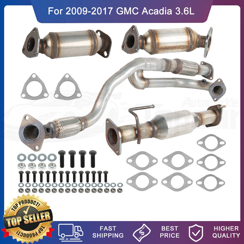 All Three Catalytic Converters Flex Pipe 4 Pieces For 2009-2017 GMC Acadia 3.6L