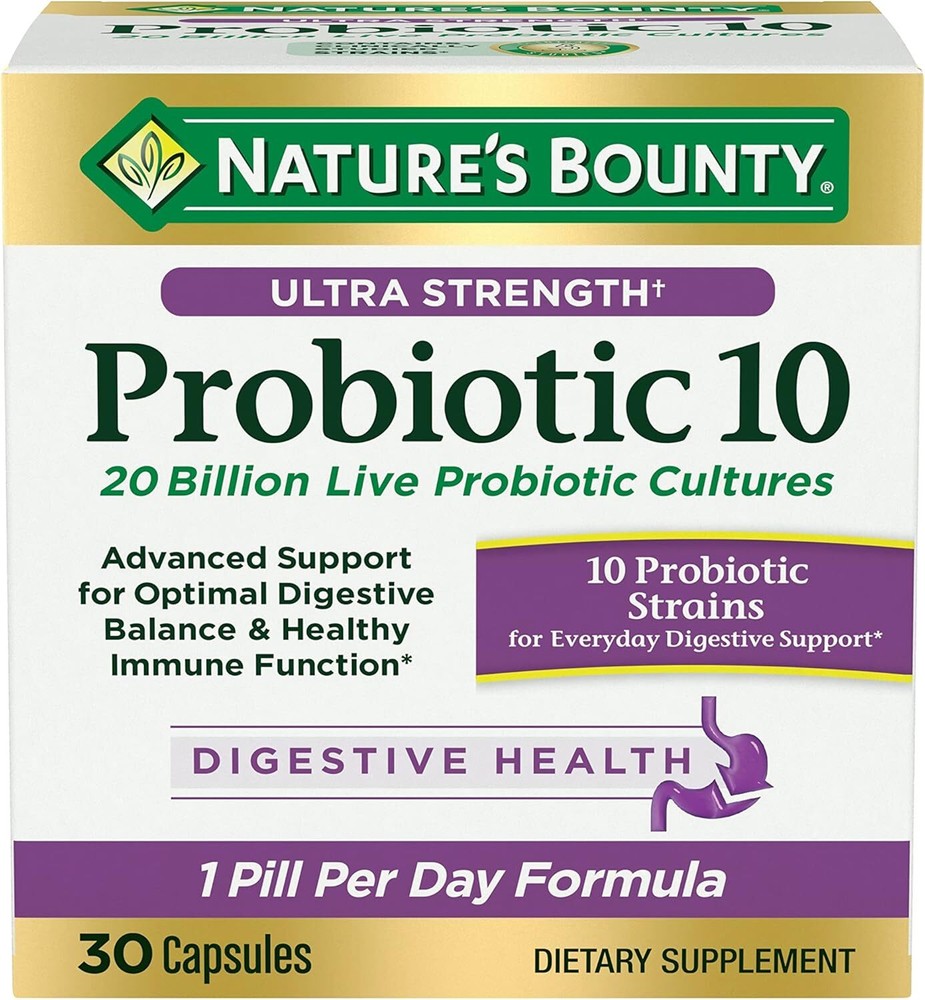 Nature’s Bounty Probiotic 10, Ultra Strength Daily Probiotic Supplement, Support