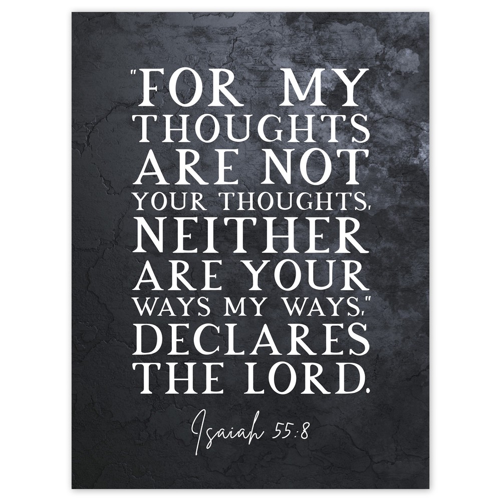 Isaiah 55:8 Inspirational Bible Verse Large Wall Art 18X24 Print  