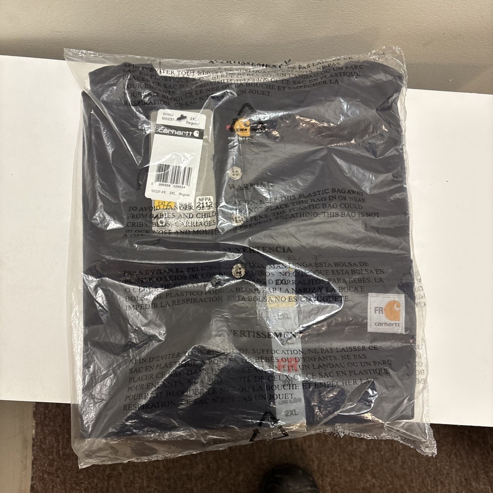 Men’s Carhartt Fr Cat 2 Blue Henley Shirt