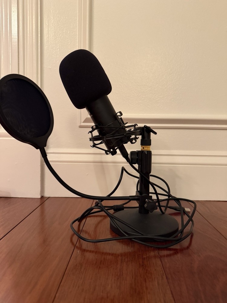 Multifunctional Desktop Microphone Stand, Adjustable Mic Stand Desk with Pop ...