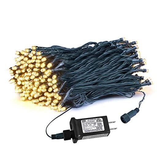 66FT 200 LED Warm White Waterproof Christmas String Lights Plug-In