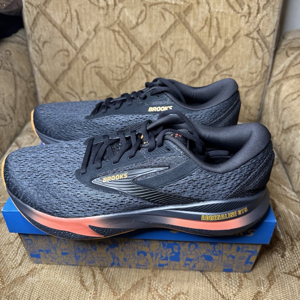 Brooks Running Shoes - 2024 Adrenaline GTS 24 Black Burnt Sienna - Men’s 10 D