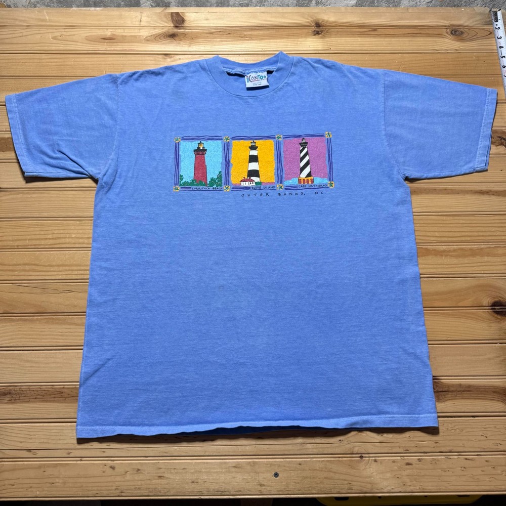 Vintage 90s Outer Banks North Carolina Lighthouse Graphic  Souvenir T-Shirt - XL