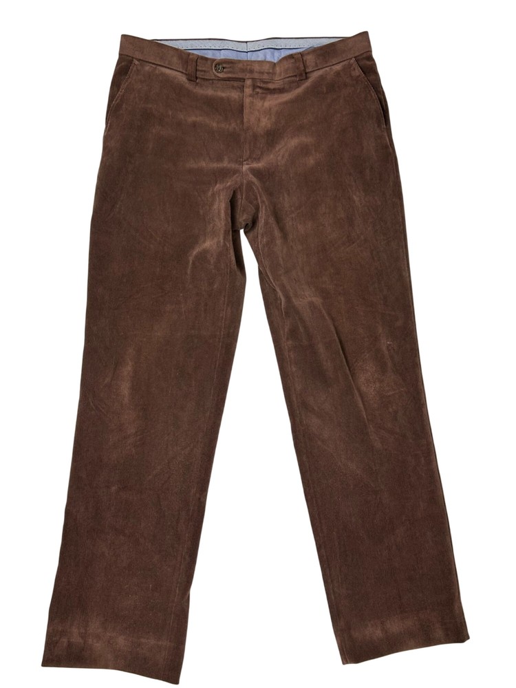 Stylish Brown Corduroy Pants for Men Size 38 Poly-Elastane Blend