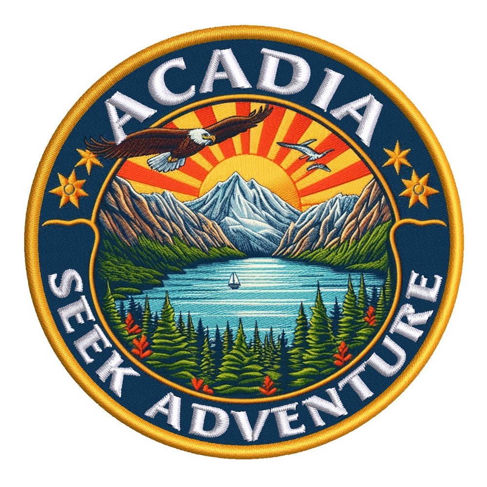 Acadia National Park Maine Lake Nature Iron-On Travel Badge Patch-image